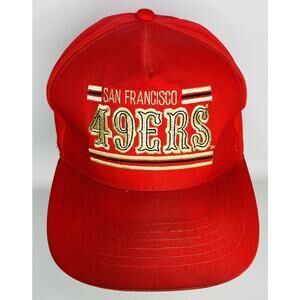 Vtg 90s San Francisco 49ers NFL Split Bar Script Snapback Drew Pearson Hat Cap